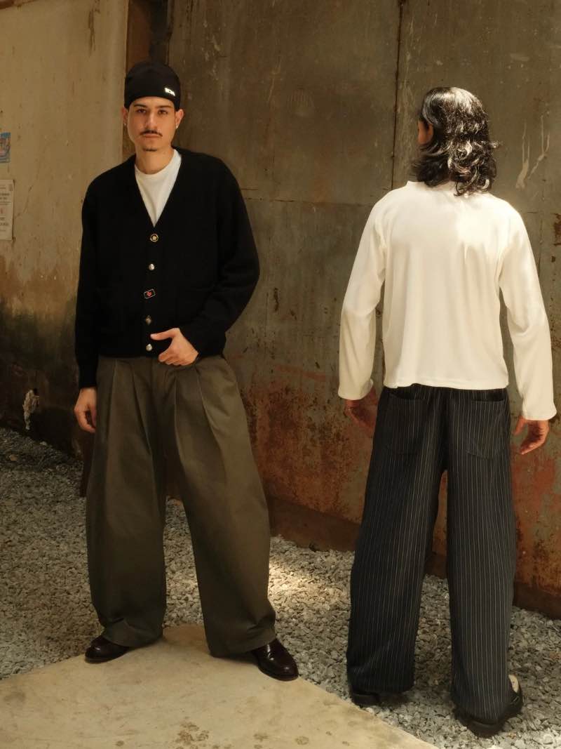 Candy Man OLIVE PLEATED PANTS N/A