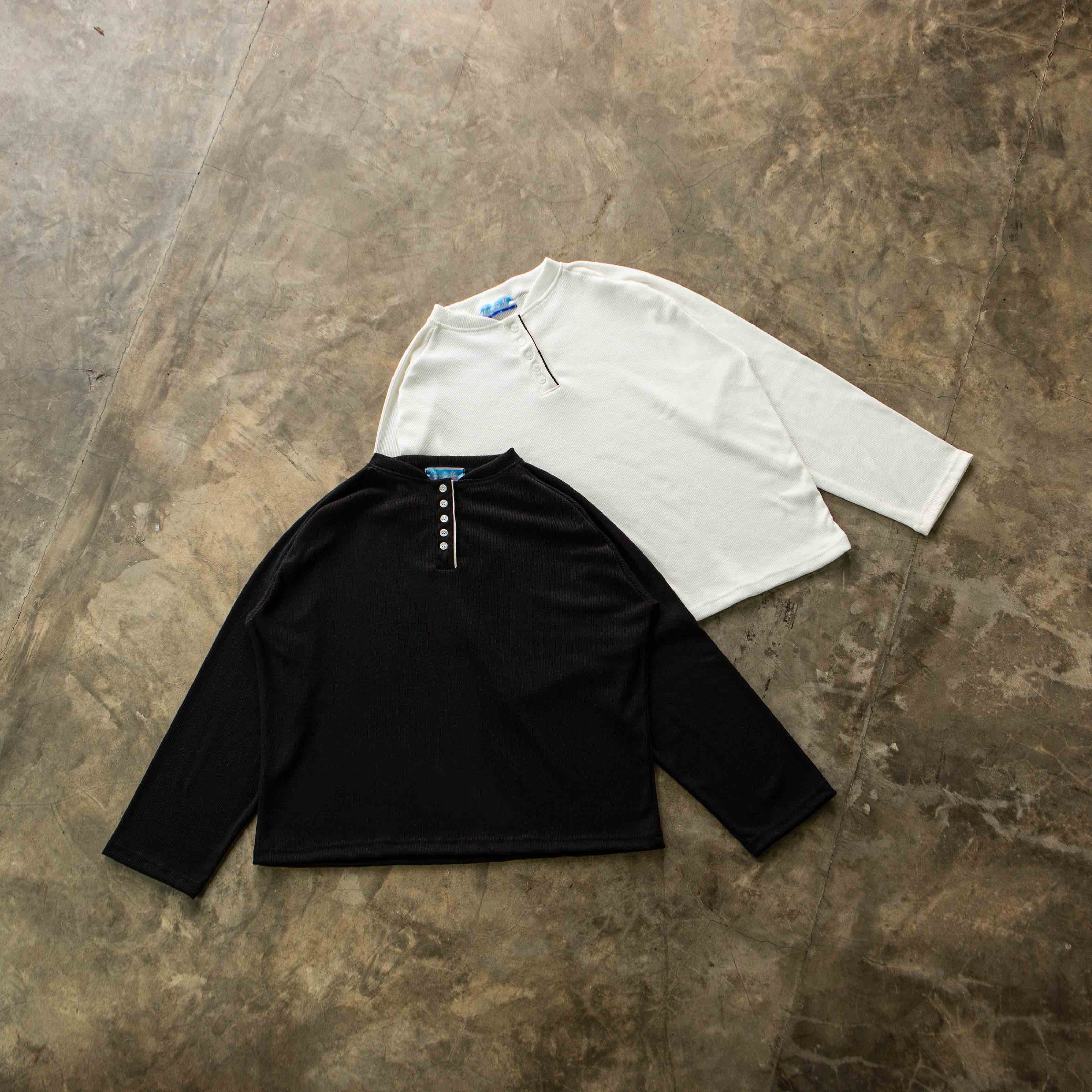 Candy Man WHITE HENLEY LONG SLEEVE N/A